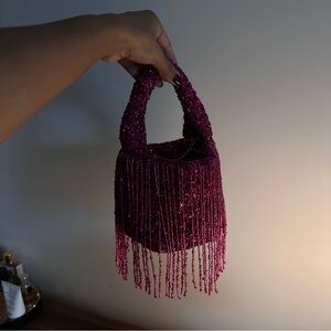 Zara Beaded with Sequin Fringe Bag NWT